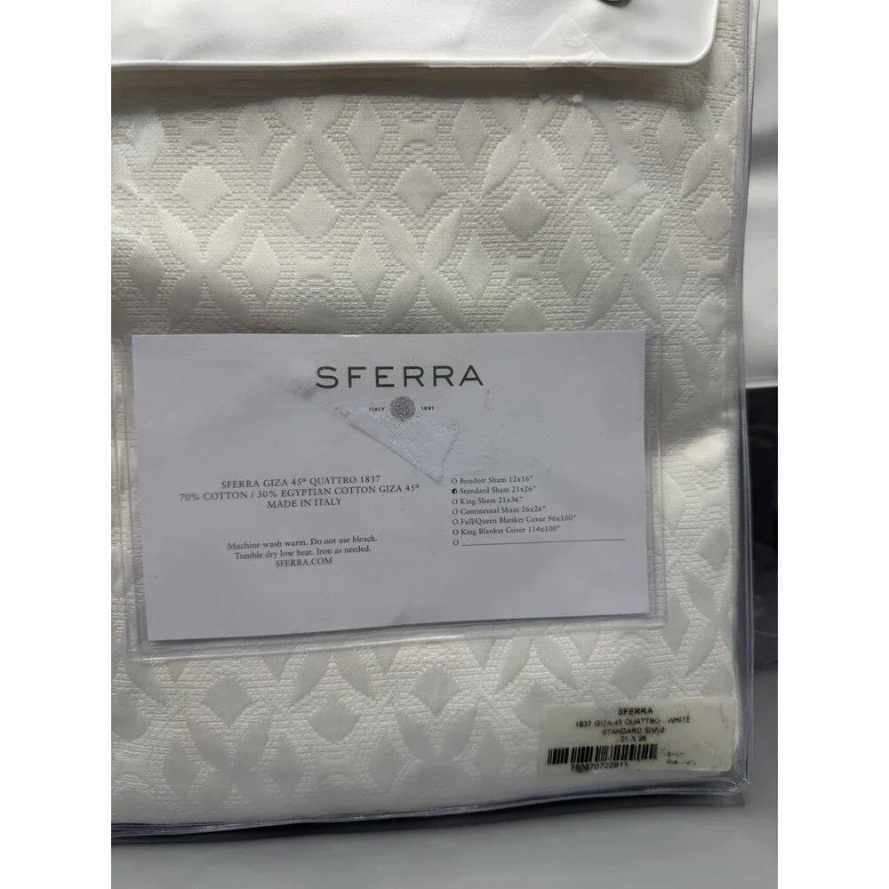 SFERRA Giza 45 Quattro 1837 Full/Queen Blanket Cover + 2 Standard Shams Giza 45